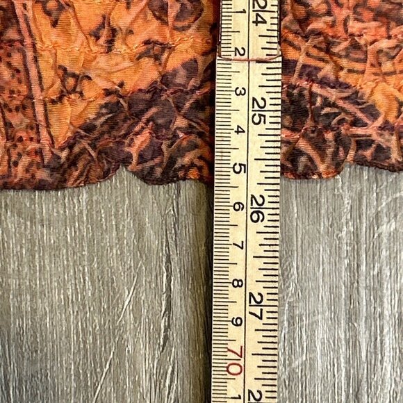Carole Little Boho Abstract Print Blouse Womens 3X Orange Brown Short Sleeve Top - Picture 6 of 7